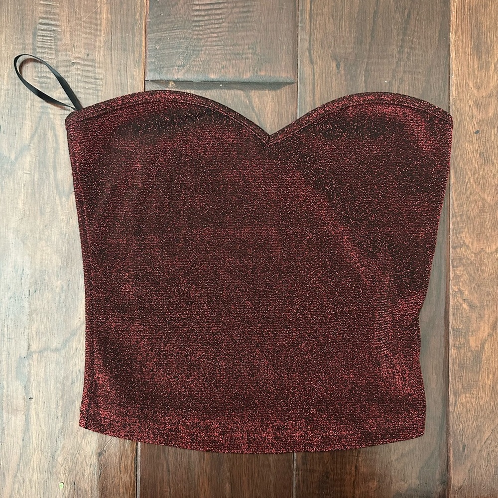Elegant Burgundy Strapless Top
